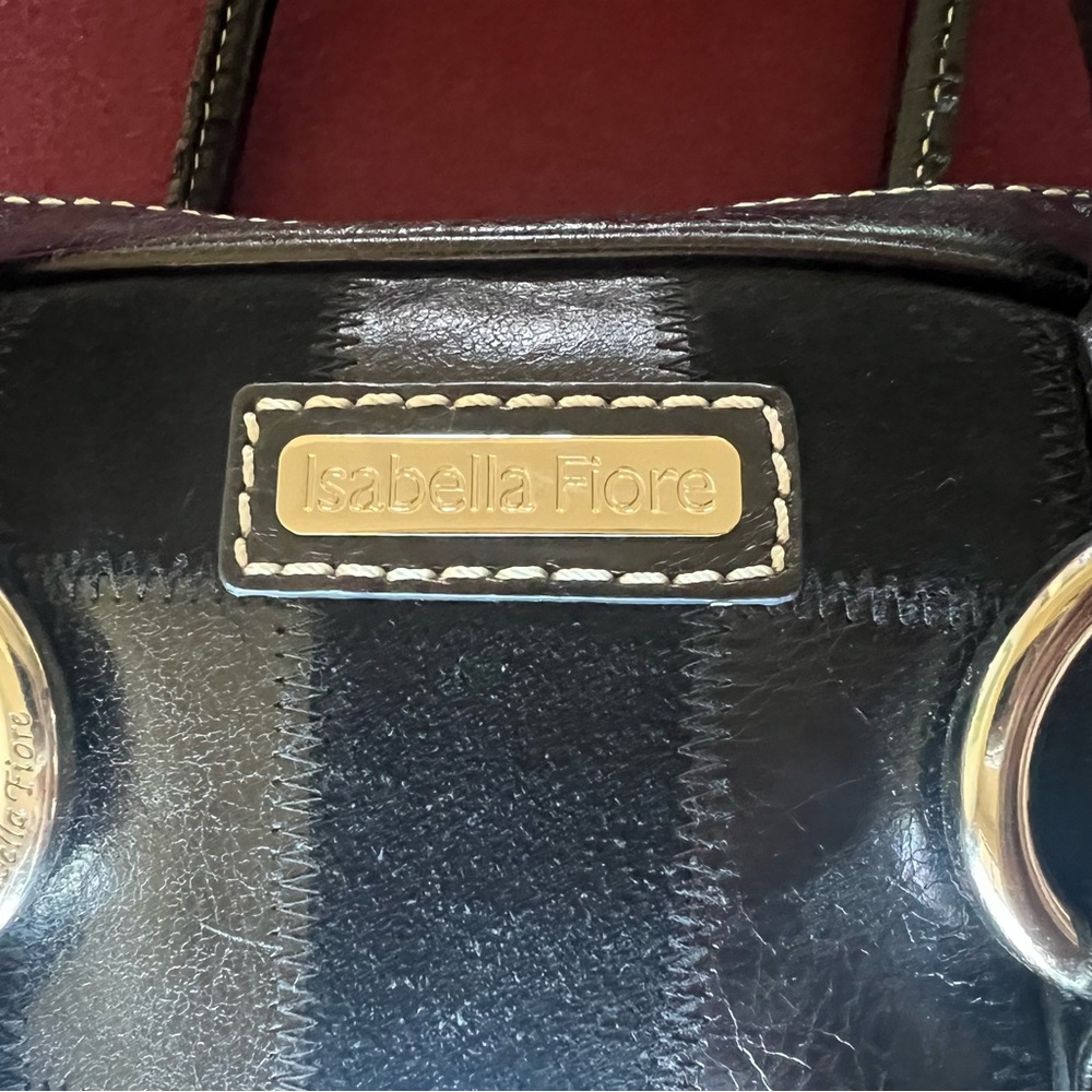 Vintage Isabella Fiore Checkerboard Patchwork Satchel - Leather & Suede Y2K - Picture 2 of 15